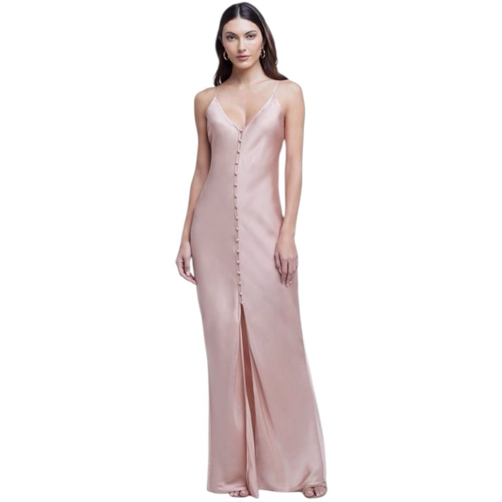 L'AGENCE Arizona maxi slip dress in dusty pink rayon-viscose blend Size 8 NWT